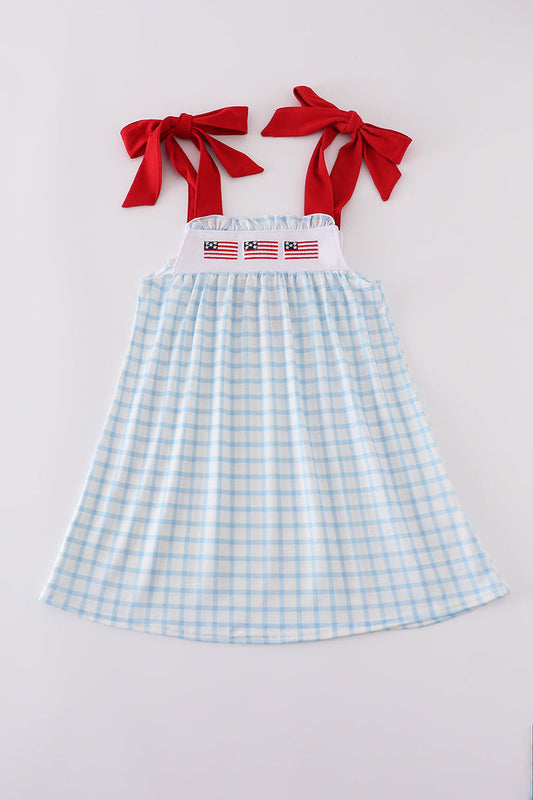 Plaid Flag Embroidered Deess