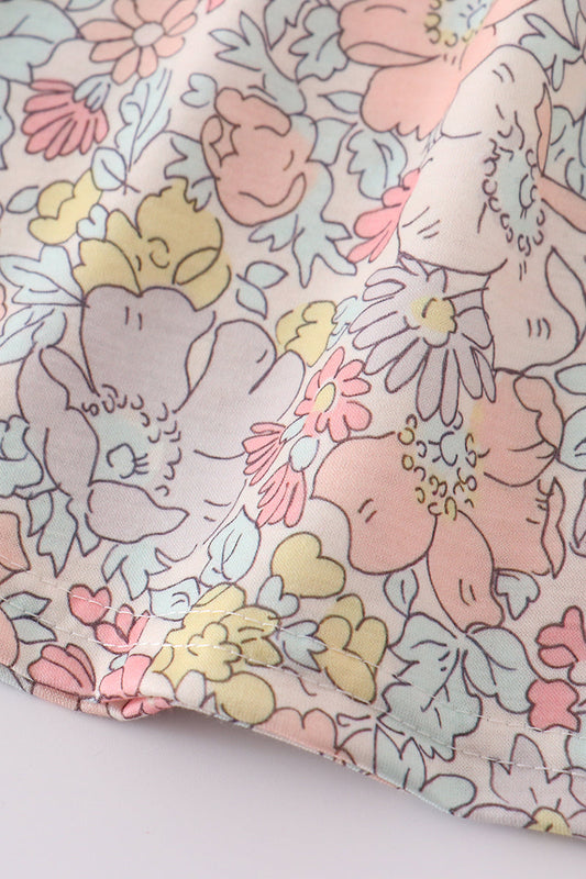 Blossom Ruffle Set – Pink Floral Top & Shorts