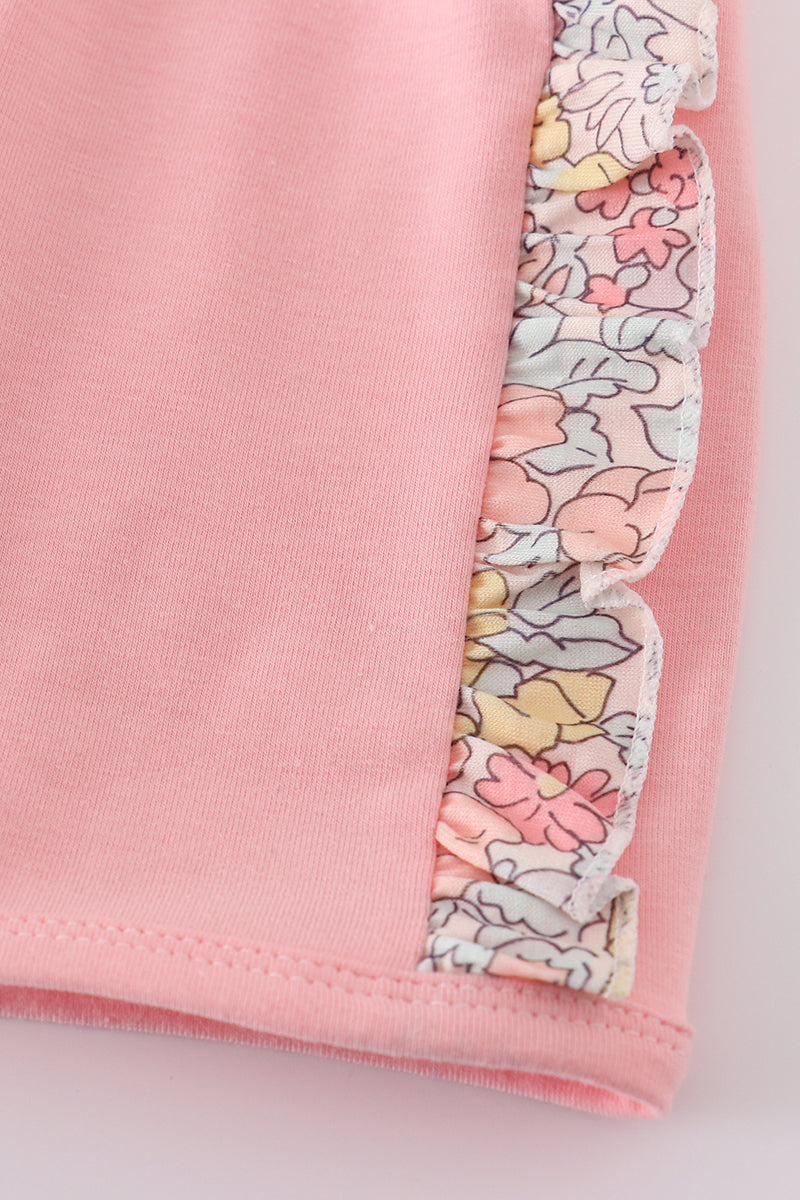 Blossom Ruffle Set – Pink Floral Top & Shorts