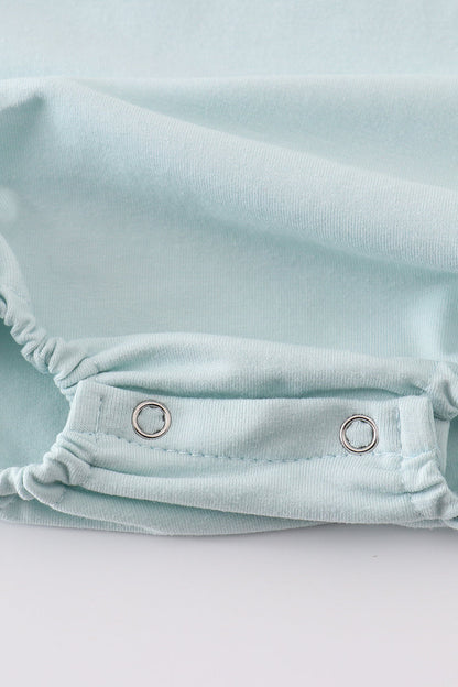 Mint Green Baby Boy Cross Romper – Short Sleeve Christian Bubble