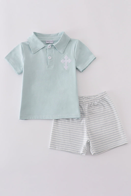 Cross Embroidered Set