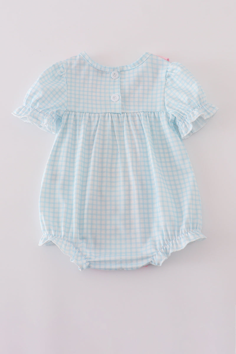Blue Bow Embroidered Bubble