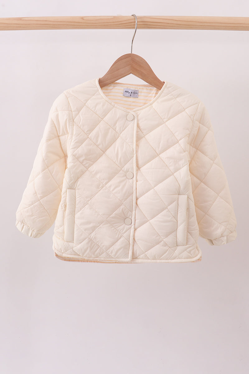 Cream Quilted Everyday Jacket