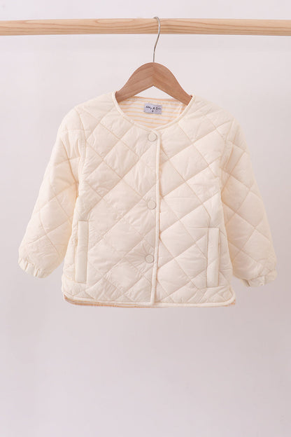 Cream Quilted Everyday Jacket