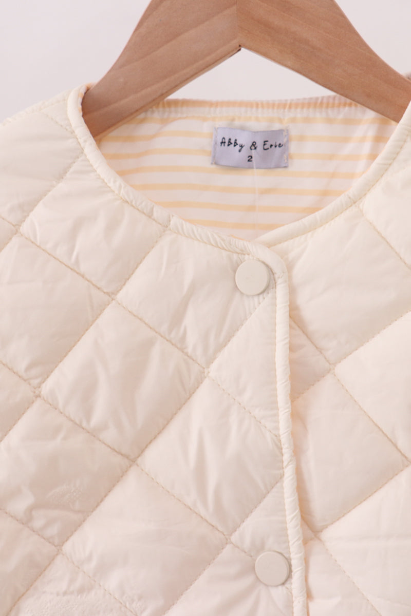 Cream Quilted Everyday Jacket