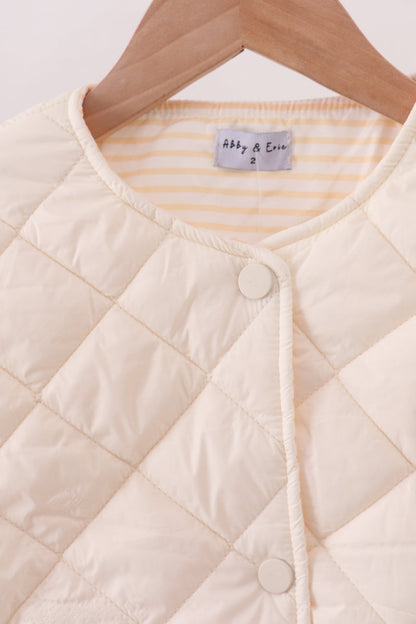 Cream Quilted Everyday Jacket