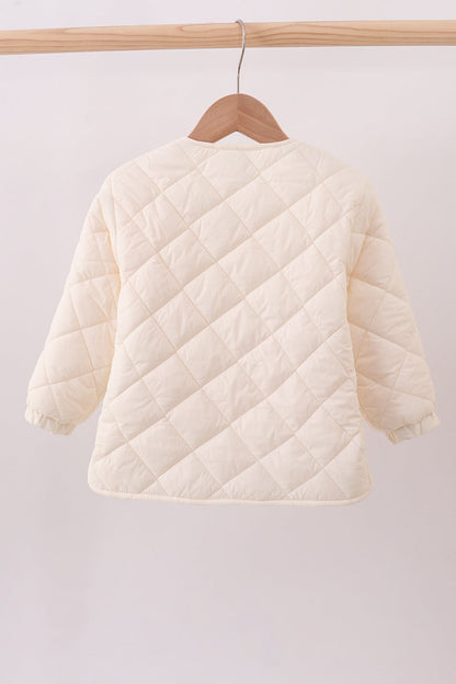 Cream Quilted Everyday Jacket
