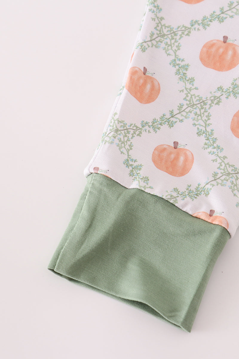 Green Pumpkin Bamboo Pajama Set