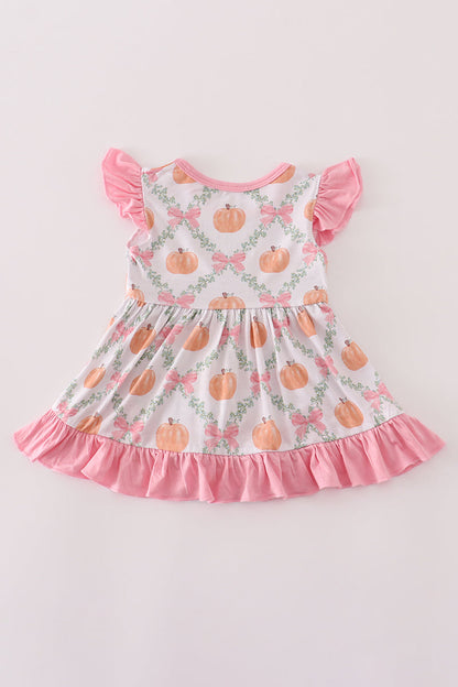 Bamboo Pumkin Ruffle Skirted Romper