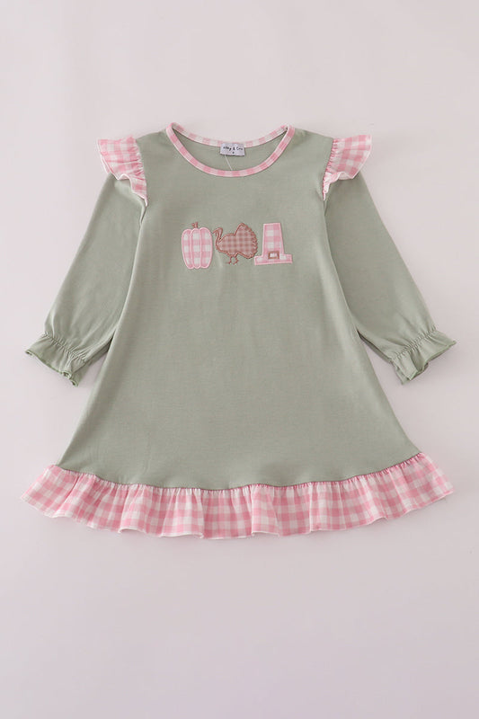 Pumpkin Appliqué Turkey Dress