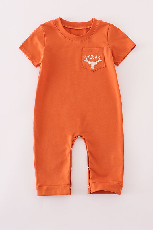 Rust Texas Embroidered Romper