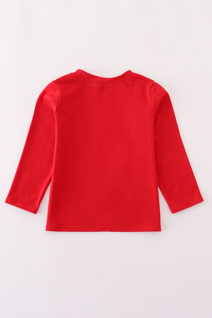 Red Long Sleeve Tool Applique Tee