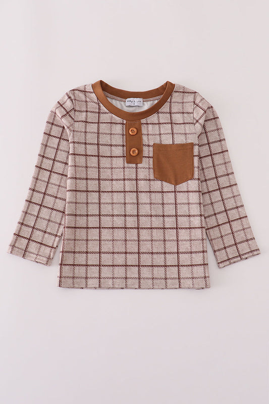 Pocket Plaid Top