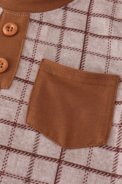 Pocket Plaid Top