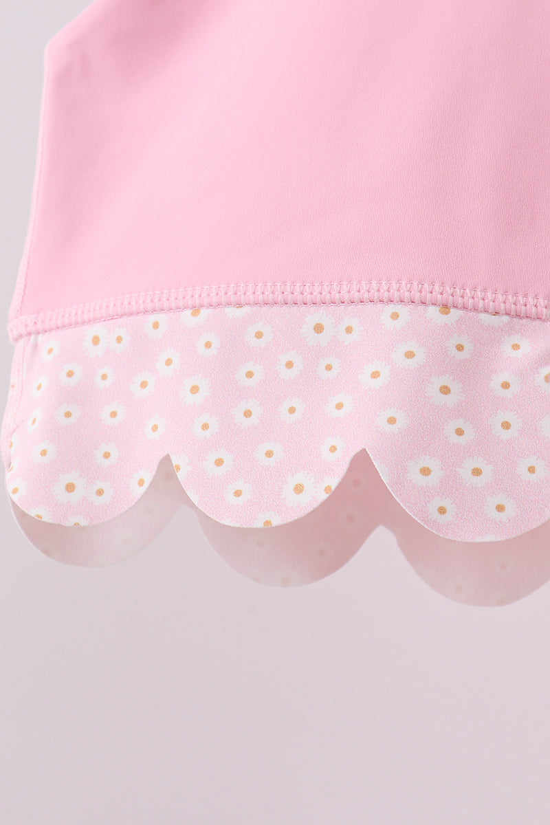 Pink Scalloped Active Skort Set