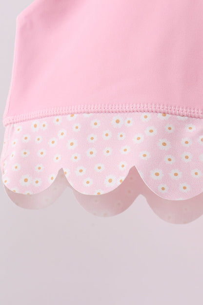 Pink Scalloped Active Skort Set