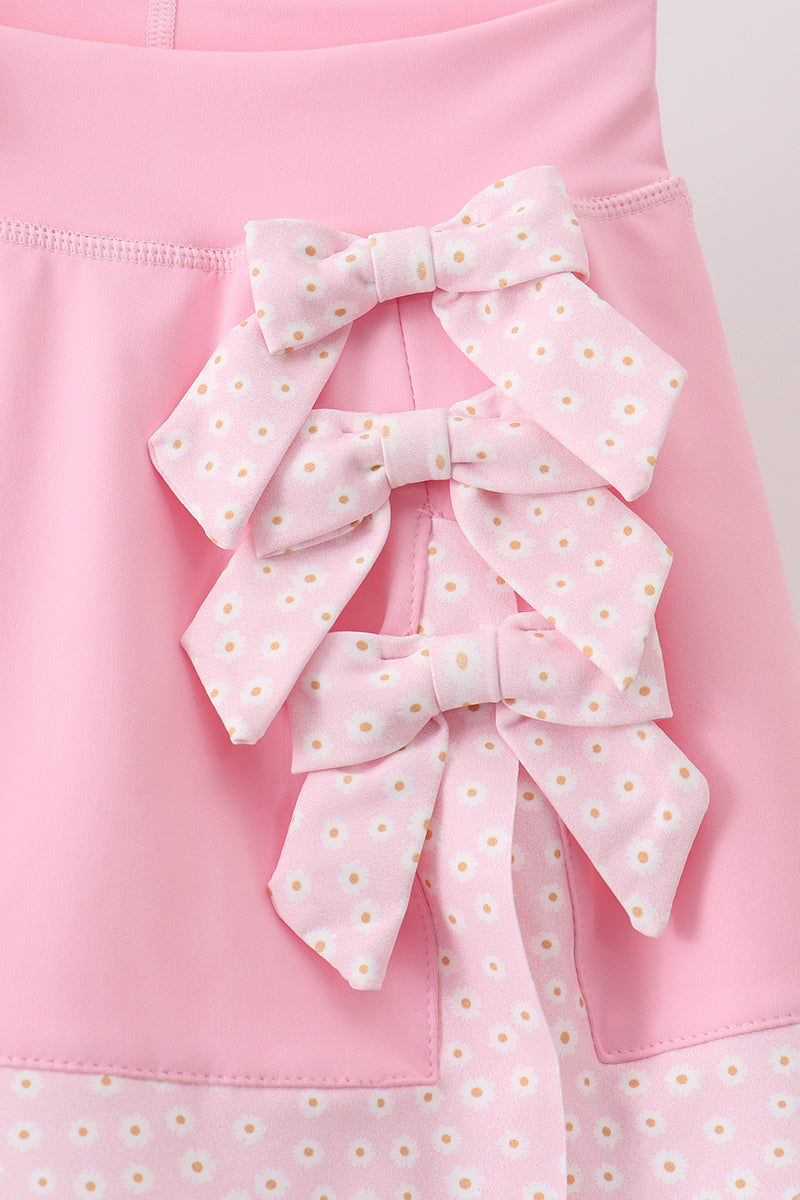 Pink Scalloped Active Skort Set