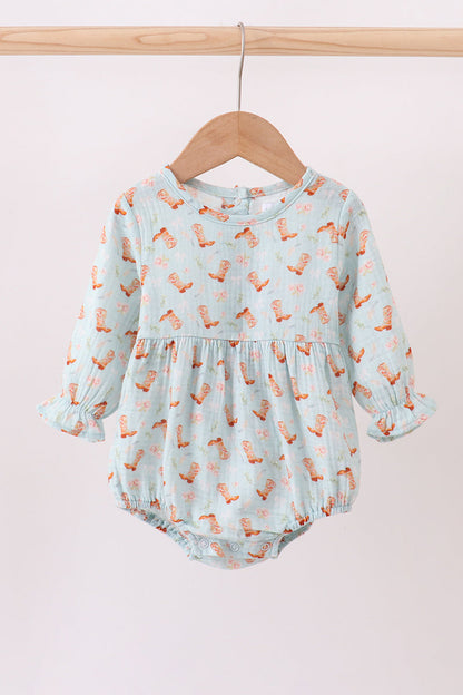 Boots Bubble Romper - Long Sleeve