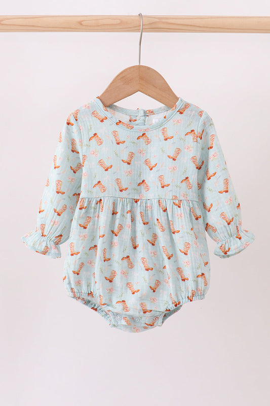 Boots Bubble Romper - Long Sleeve
