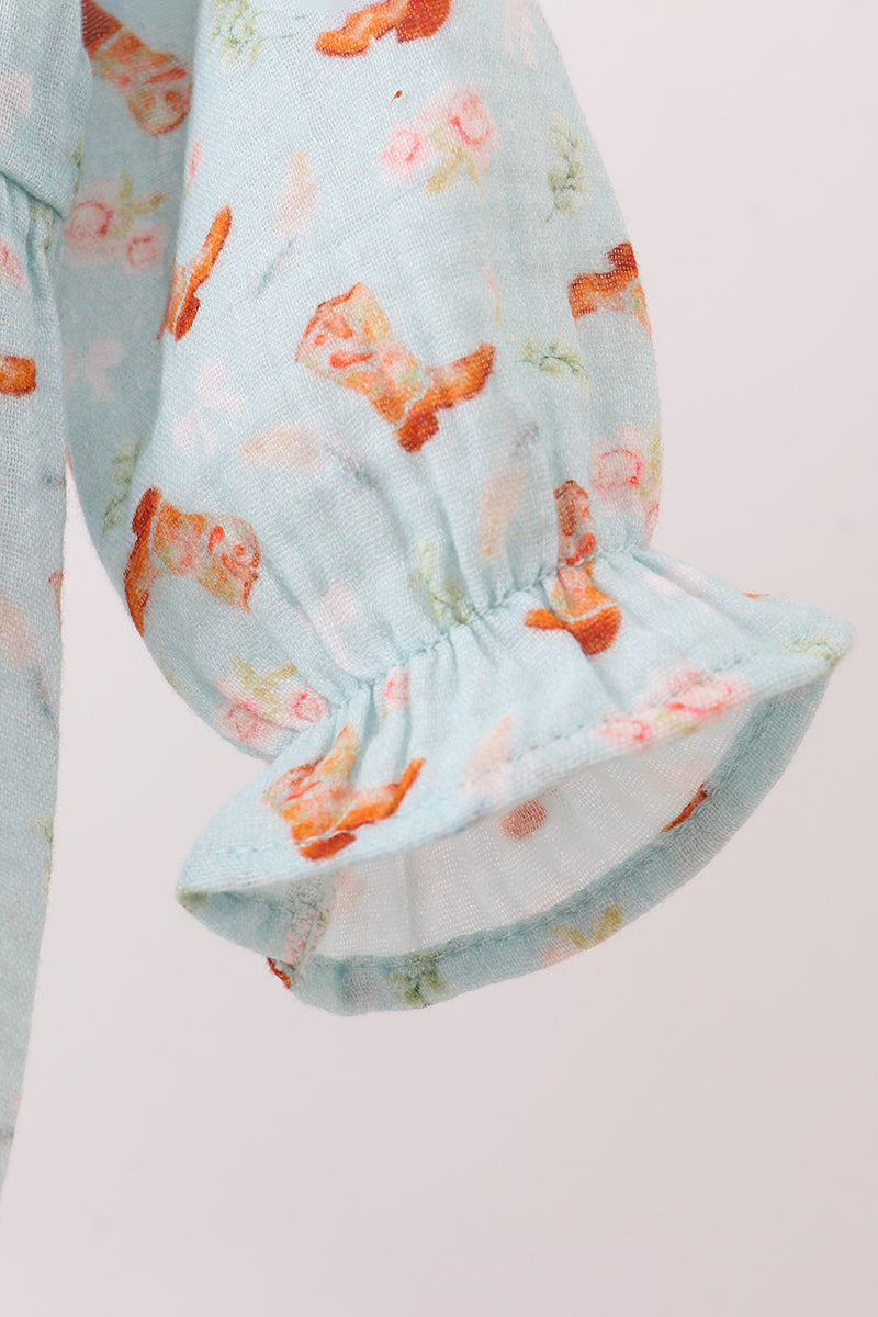 Boots Bubble Romper - Long Sleeve
