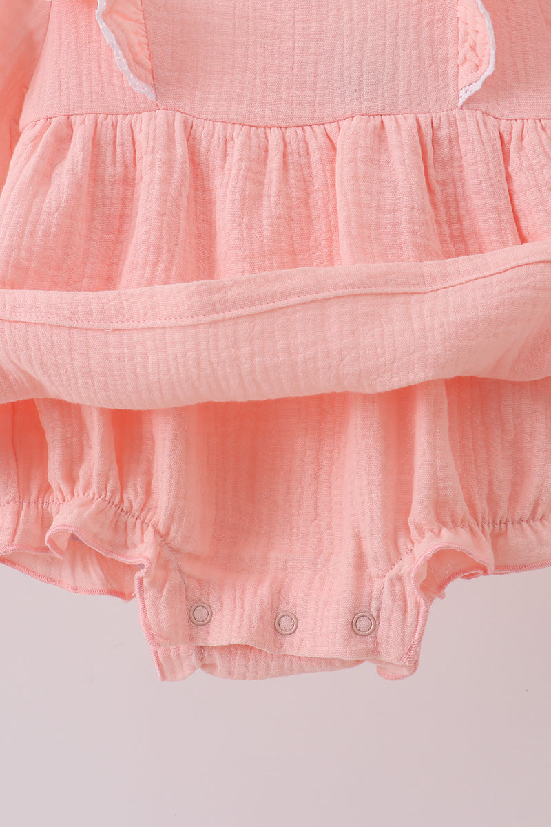Ruffle Bubble Romper – Soft Pink