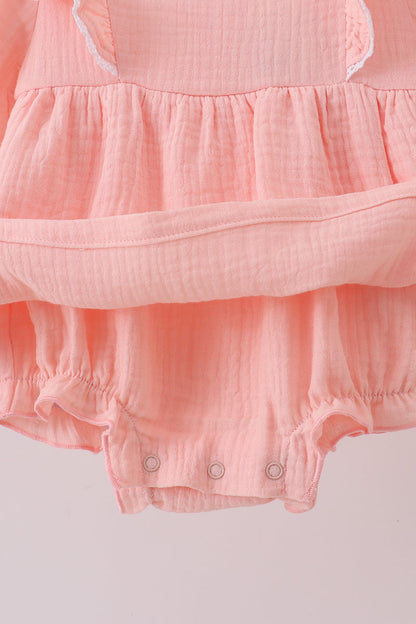 Ruffle Bubble Romper – Soft Pink