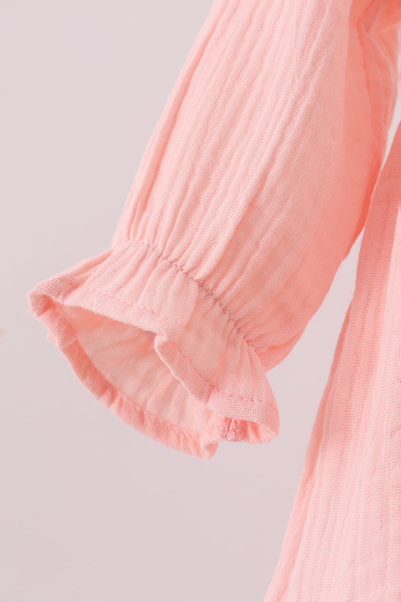 Ruffle Bubble Romper – Soft Pink