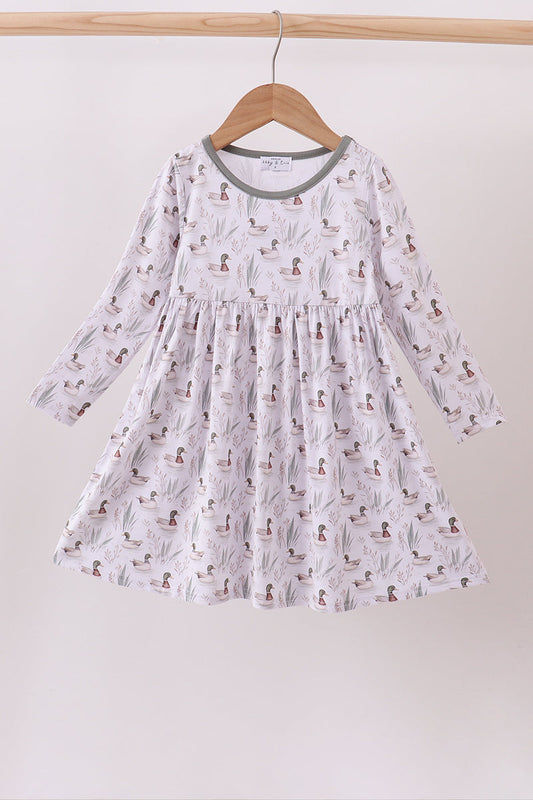 Little Duckie Long Sleeve Twirl Dress