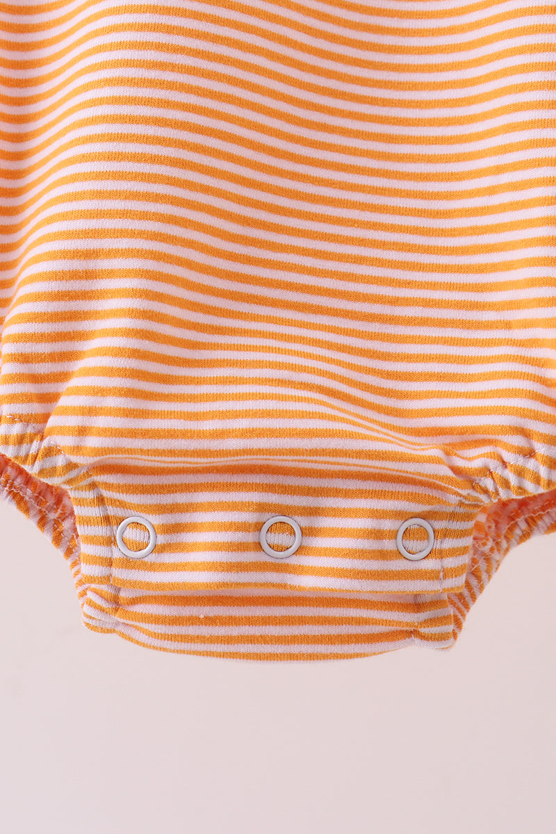 Striped Turkey Embroidered Baby Romper – Perfect for Thanksgiving