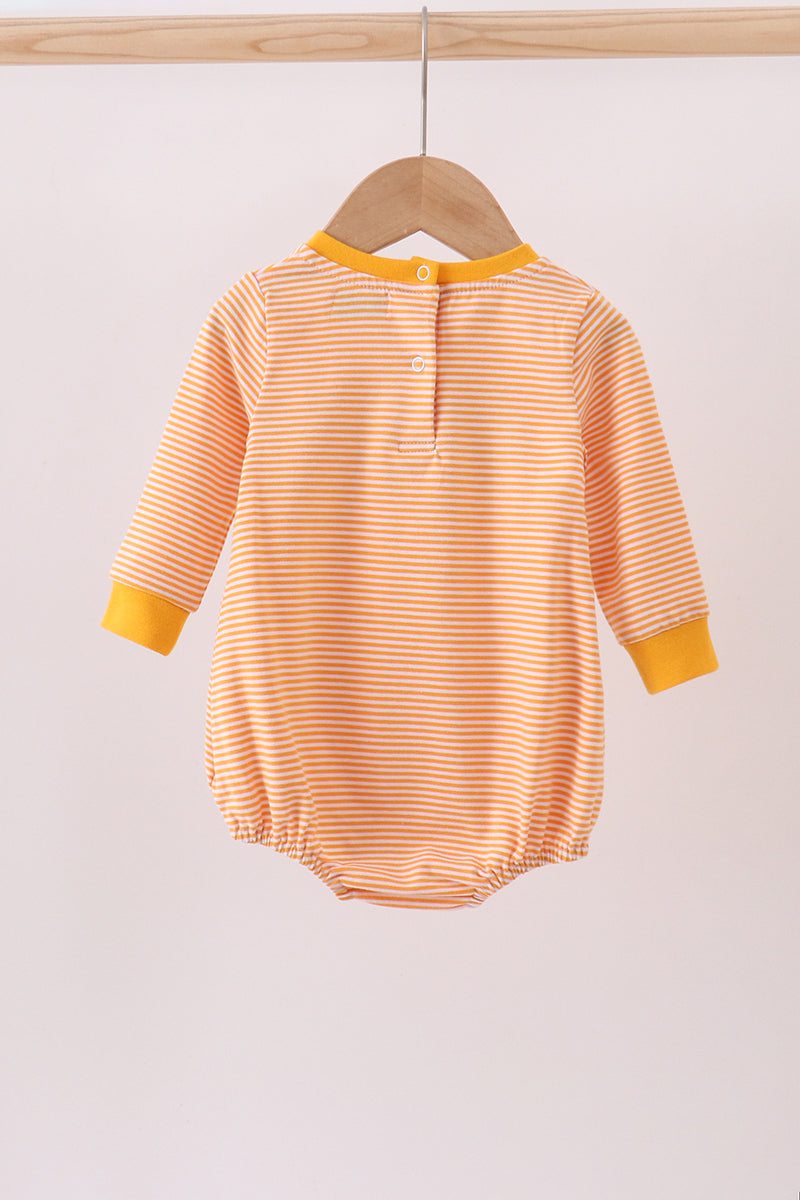 Striped Turkey Embroidered Baby Romper – Perfect for Thanksgiving