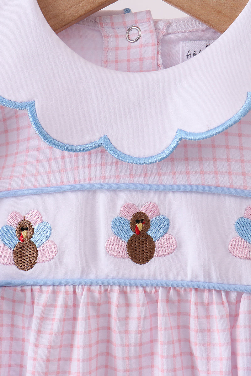 Pastel Turkey Smocked Bubble Romper
