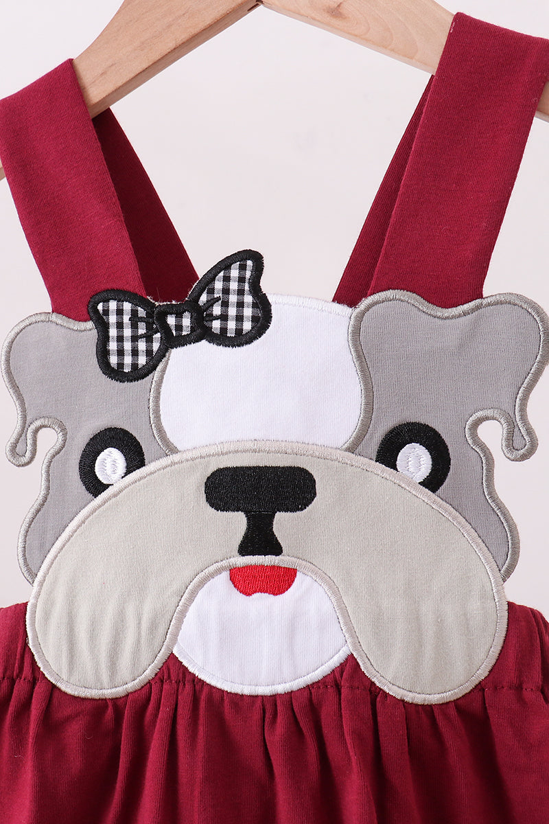 Bulldog Bow Appliqué Dress