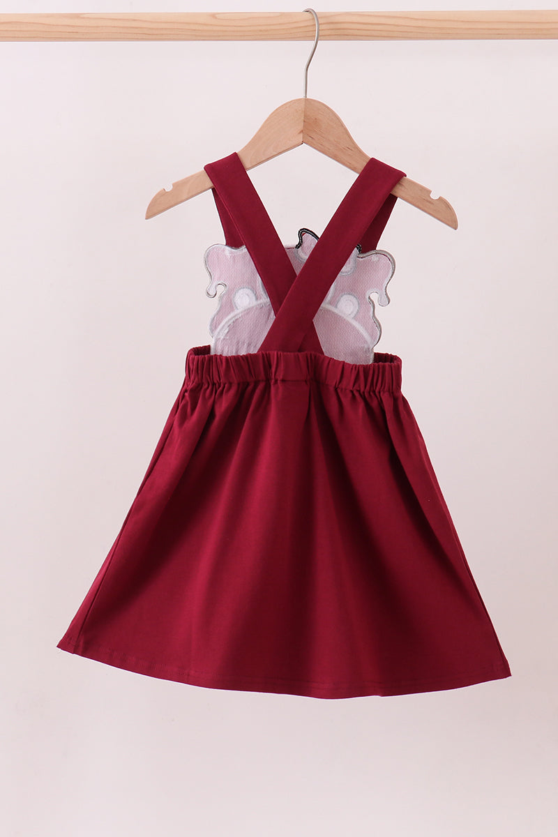Bulldog Bow Appliqué Dress