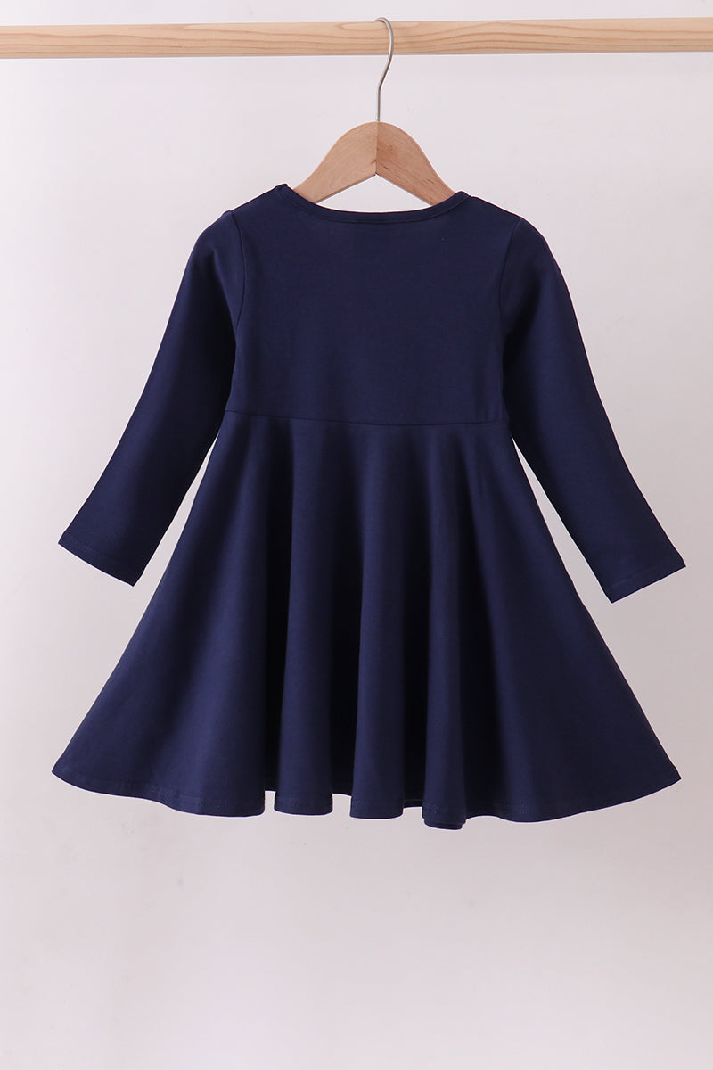 Navy Tiger Appliqué Dress