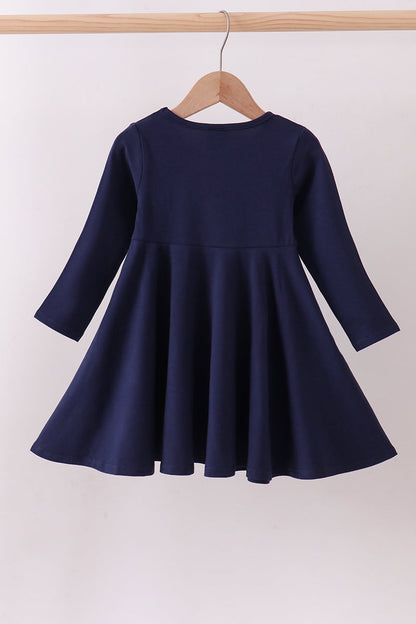 Navy Tiger Appliqué Dress