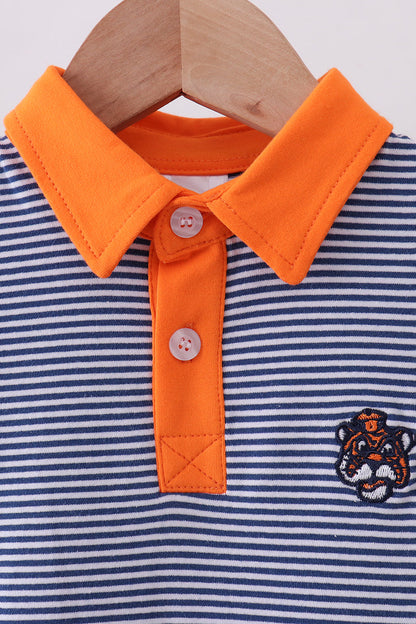 Striped Tiger Embroidered Dress