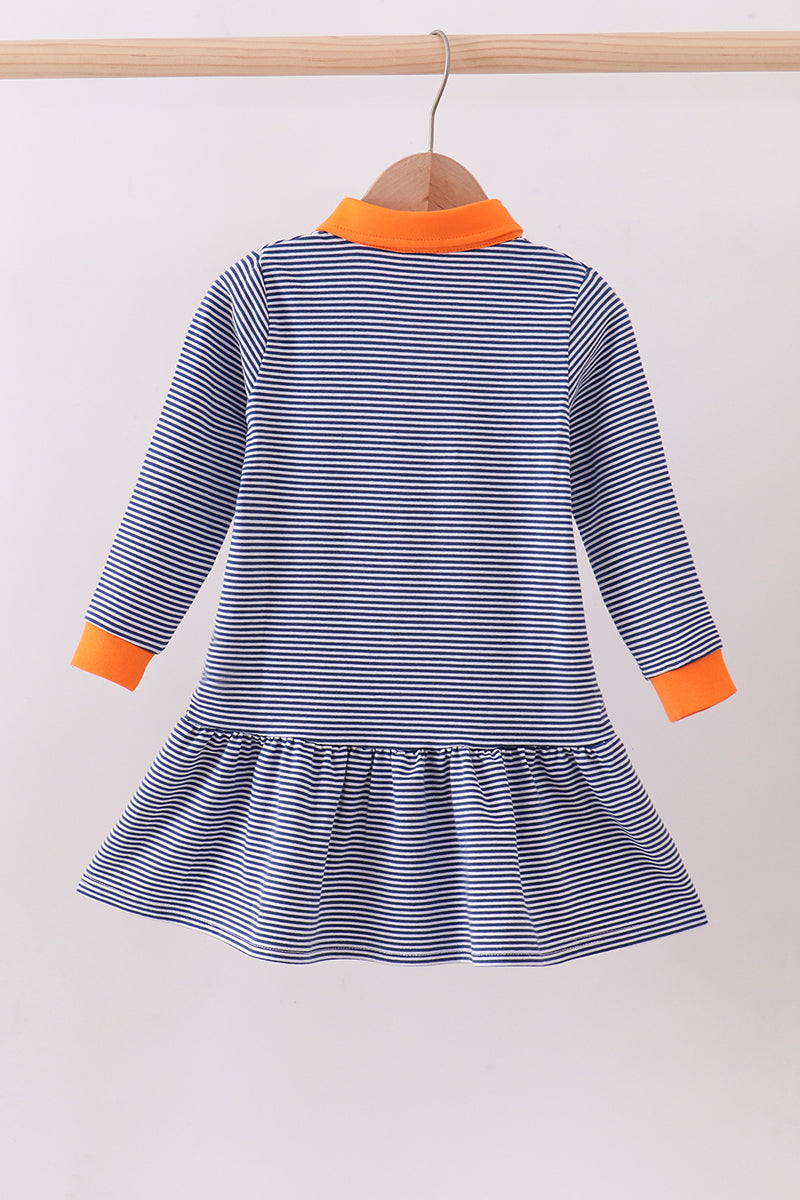 Striped Tiger Embroidered Dress