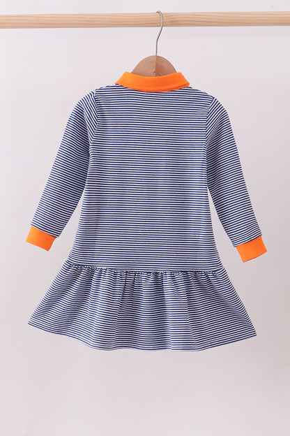 Striped Tiger Embroidered Dress
