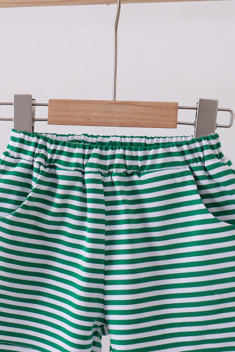 Premium Green & White Stripe Shorts