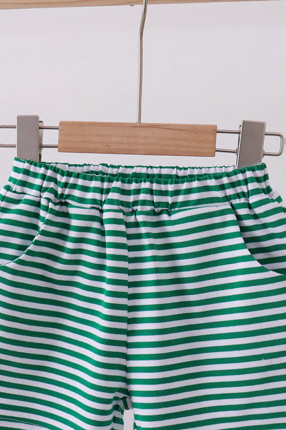 Premium Green & White Stripe Shorts