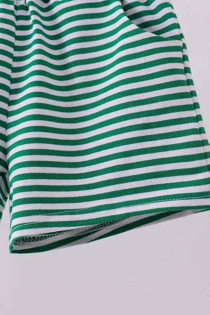 Premium Green & White Stripe Shorts