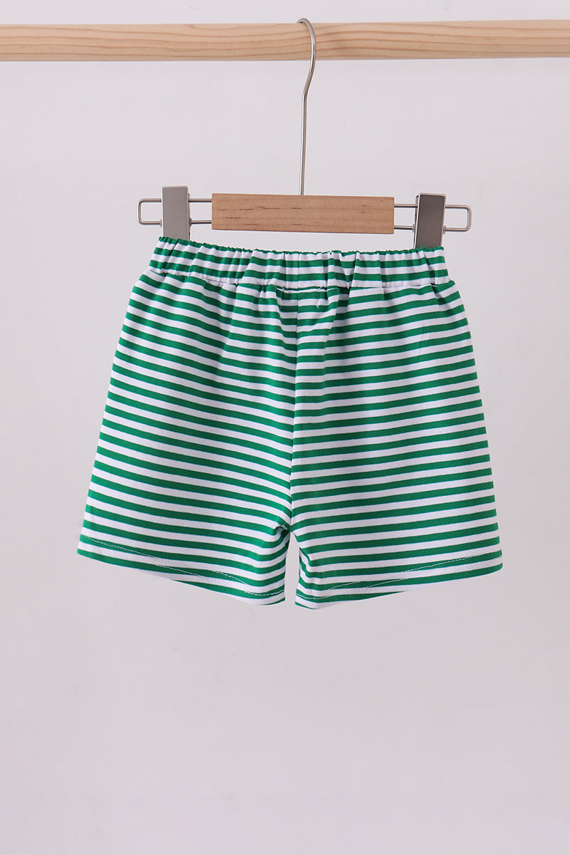 Premium Green & White Stripe Shorts
