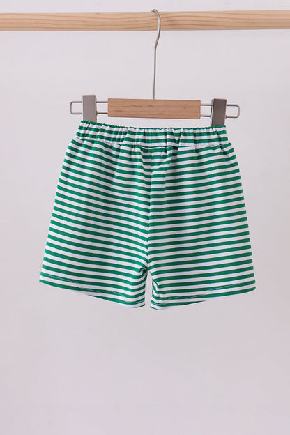 Premium Green & White Stripe Shorts