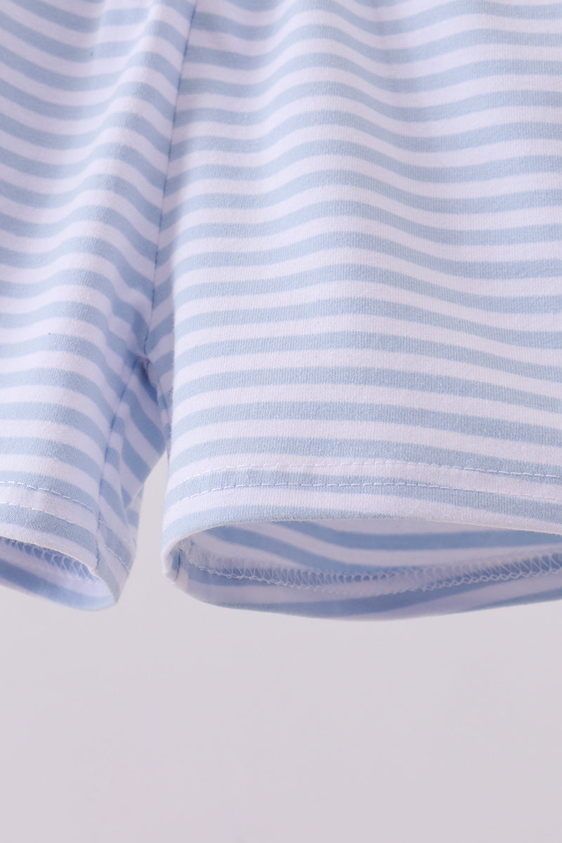 Blue & White Striped Shorts