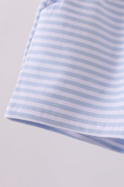 Blue & White Striped Shorts
