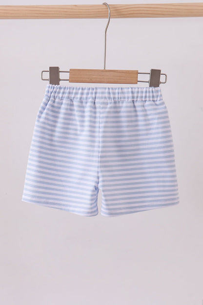 Blue & White Striped Shorts