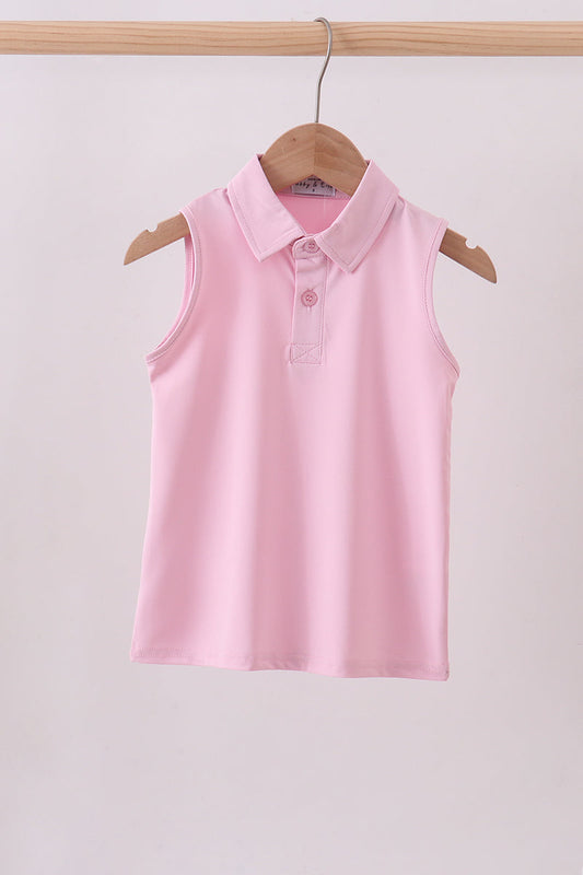 Pink Everyday Knit Collared Tank