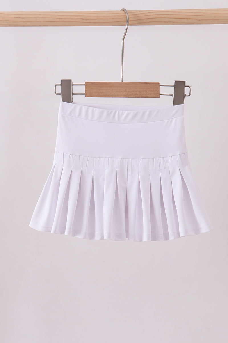 White Pleated Skort