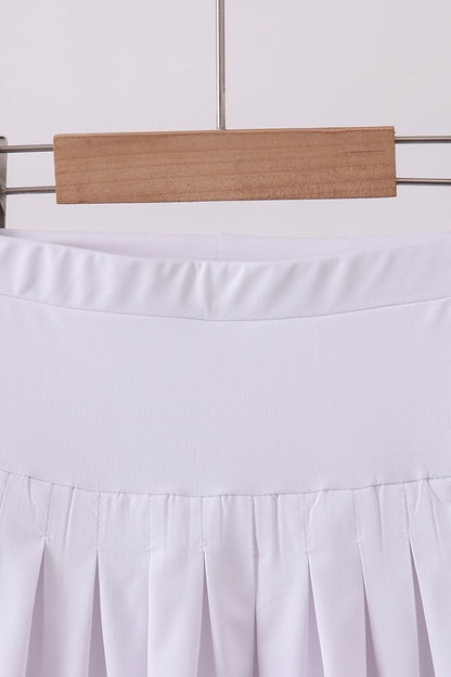 White Pleated Skort