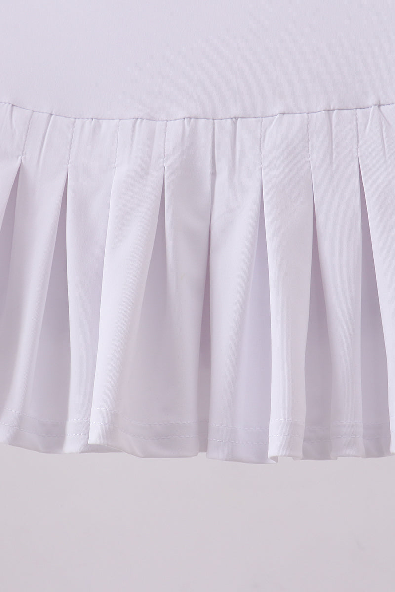 White Pleated Skort